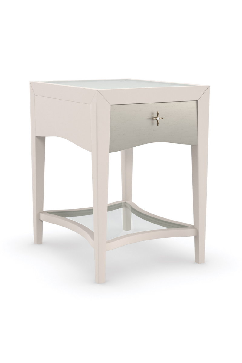 White 1-Drawer Side Table | Caracole Little Charm | Oroatrade.com