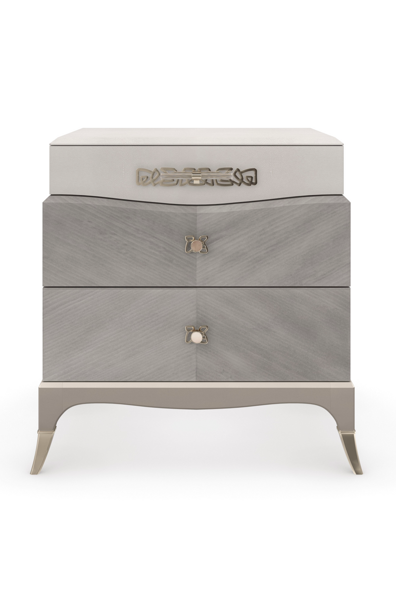 Gray Shagreen Modern Nightstand | Caracole Cadence | Oroatrade.com