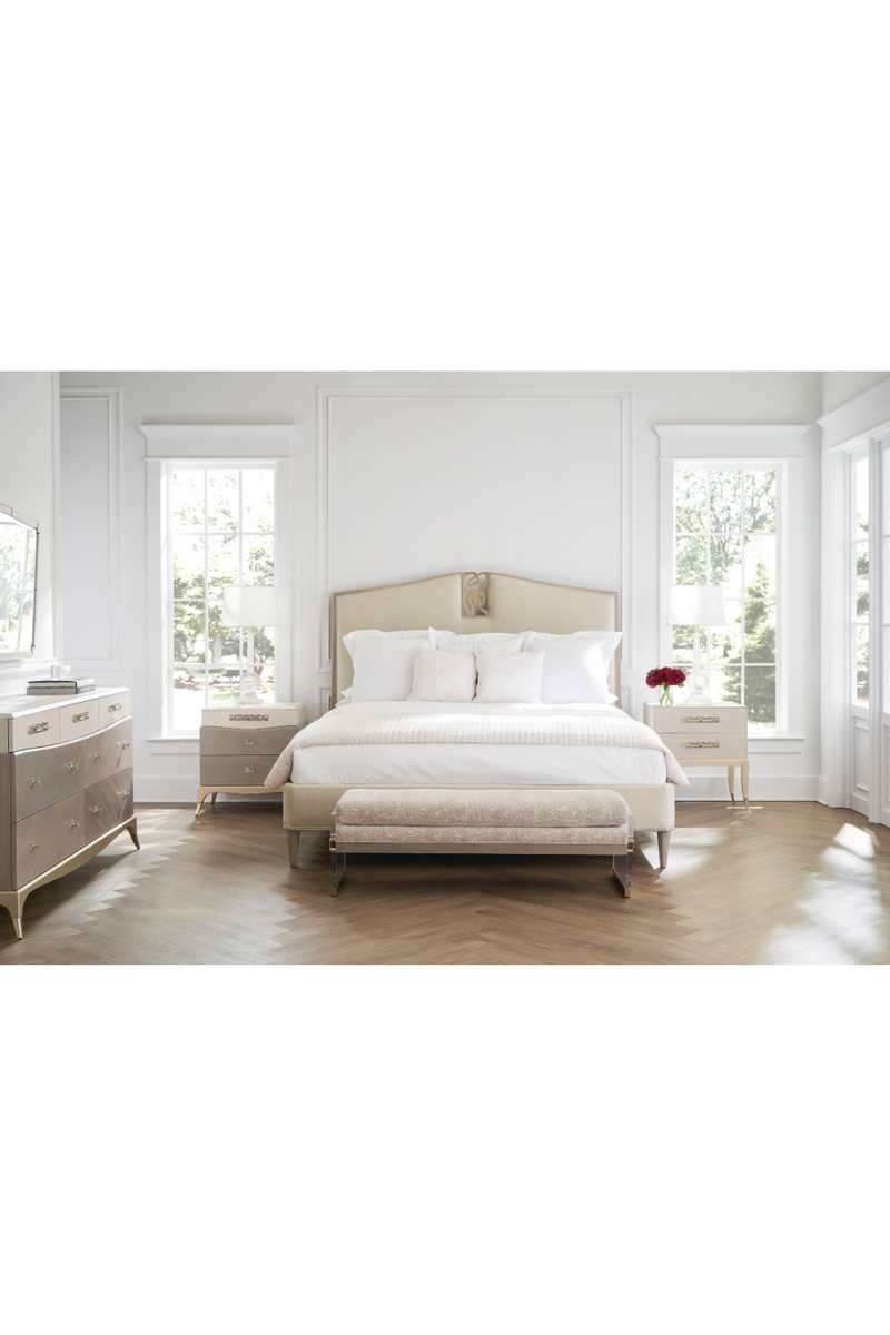 Gray Shagreen Modern Nightstand | Caracole Cadence | Oroatrade.com