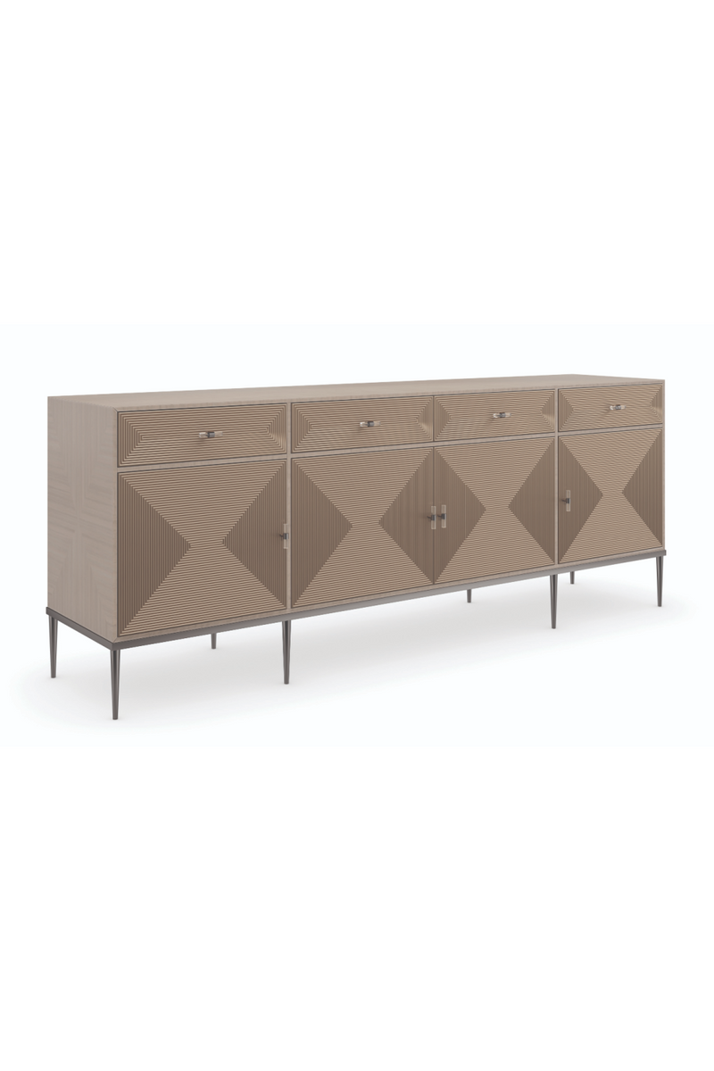 Geometrical Patterned Wooden Sideboard | Caracole Low Rise | Oroatrade.com