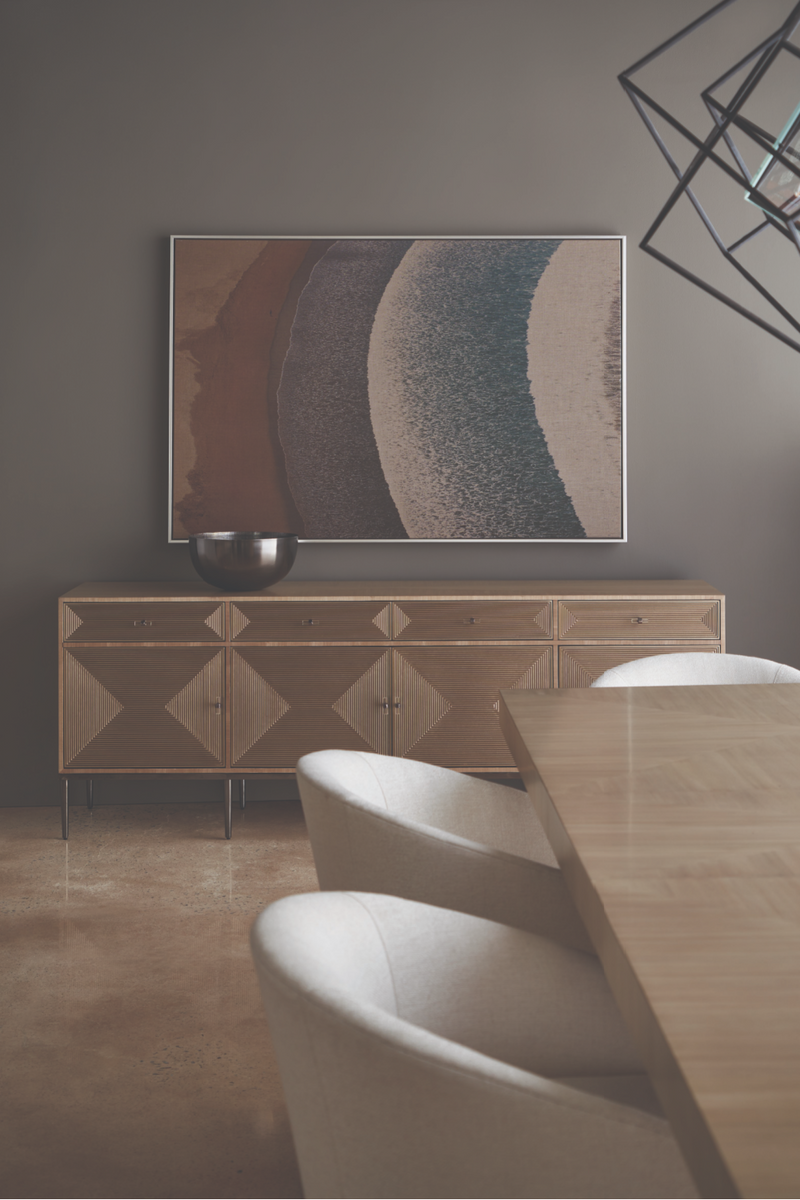 Geometrical Patterned Wooden Sideboard | Caracole Low Rise | Oroatrade.com