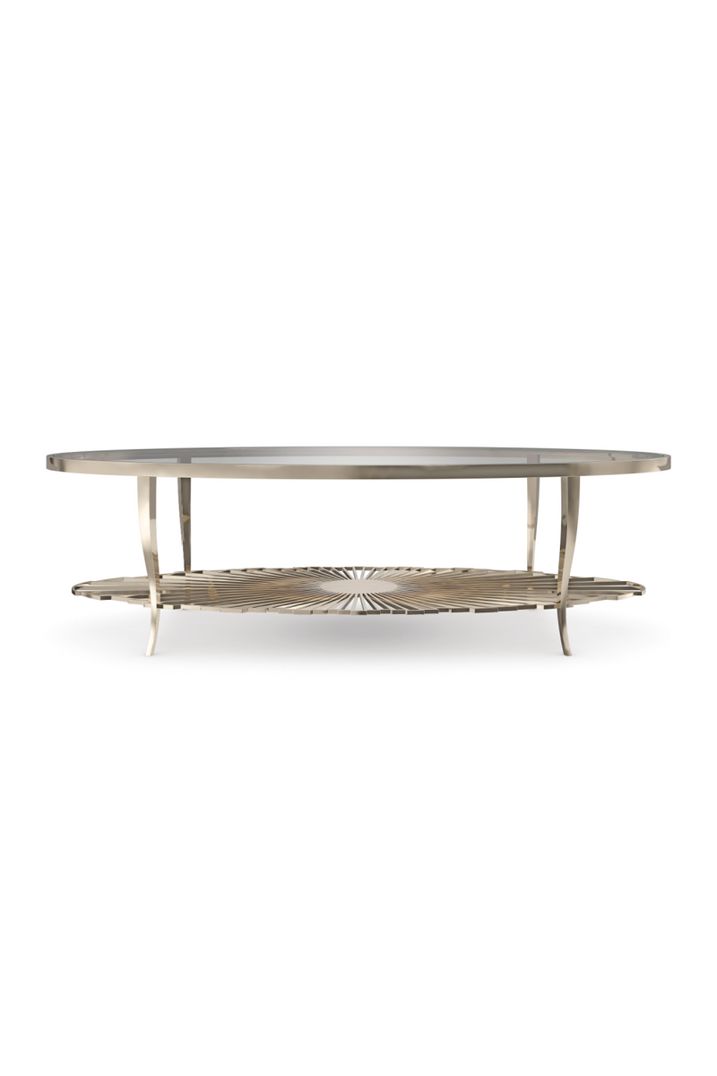 Oval Glass Cocktail Table | Caracole Pirouette | Oroatrade.com