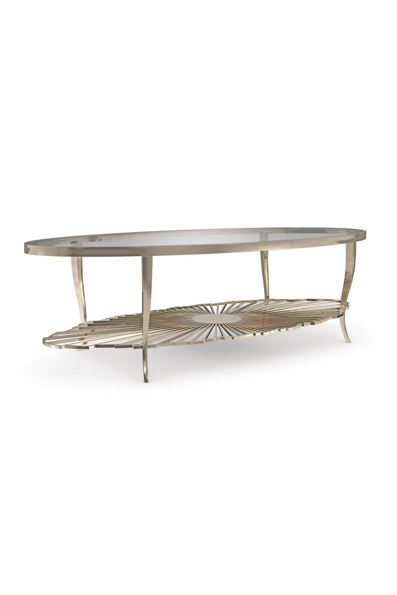 Oval Glass Cocktail Table | Caracole Pirouette | Oroatrade.com