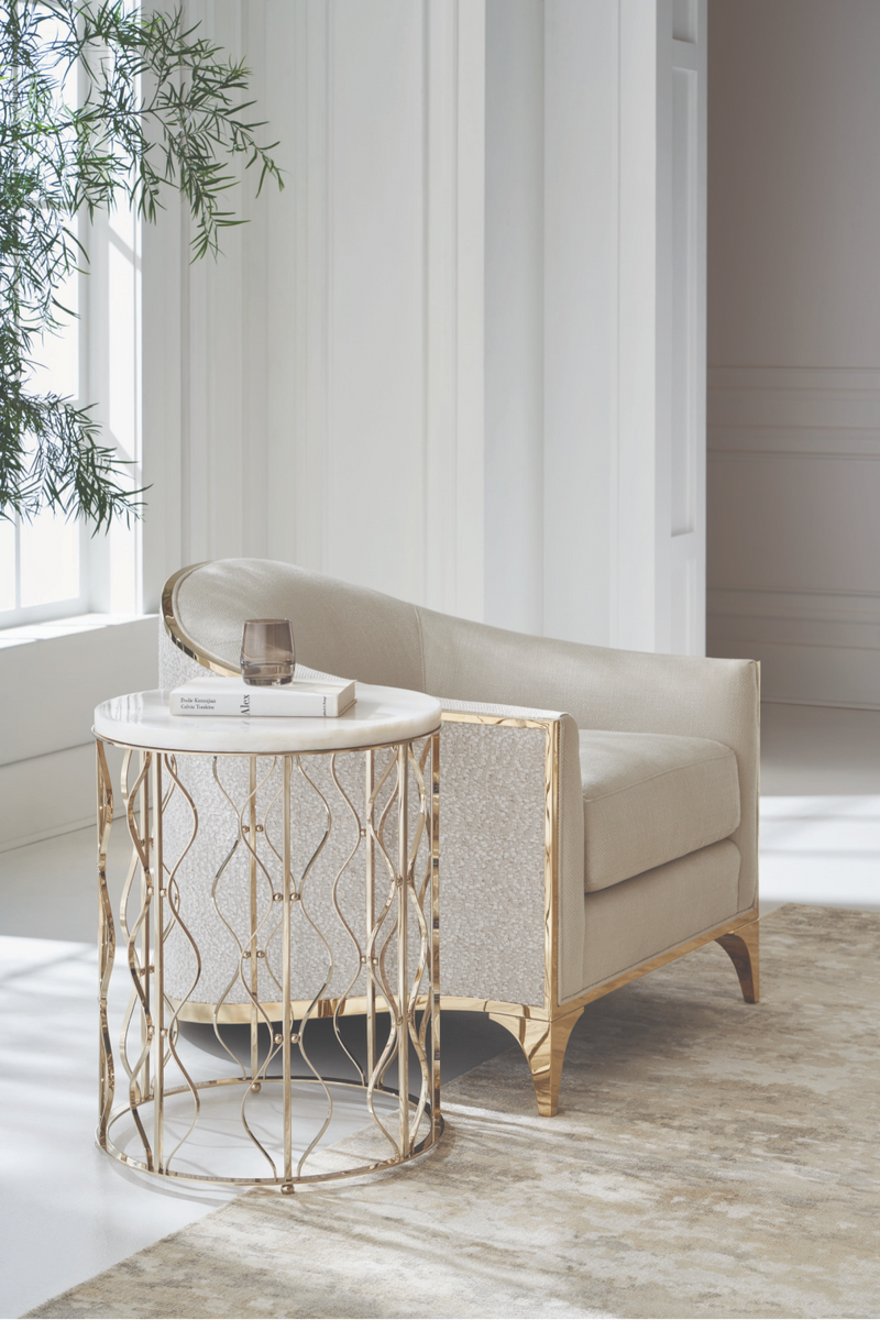 White Marble Side Table | Caracole Style Spotter | Oroatrade.com