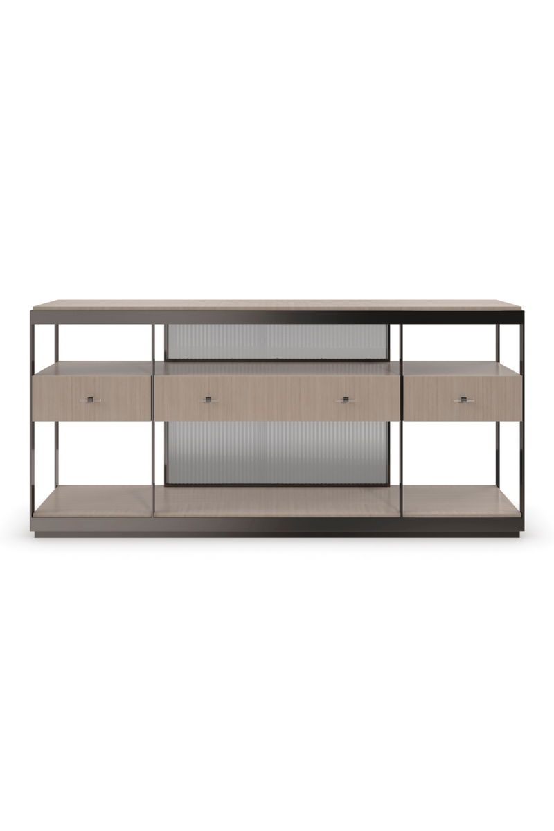 Bronze Framed Console Table | Caracole Shelf Sufficient | Oroatrade.com