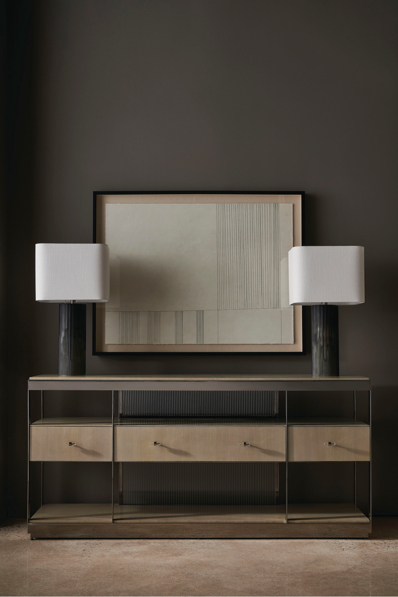Bronze Framed Console Table | Caracole Shelf Sufficient | Oroatrade.com
