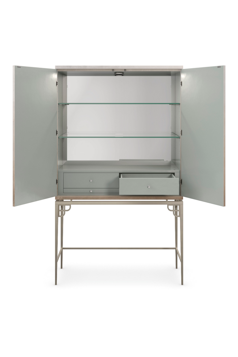 Silver Leaf Bar Cabinet | Caracole Oleander | Oroatrade.com