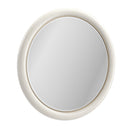 White Crackled Round Mirror | Caracole Perseus