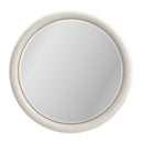White Crackled Round Mirror | Caracole Perseus