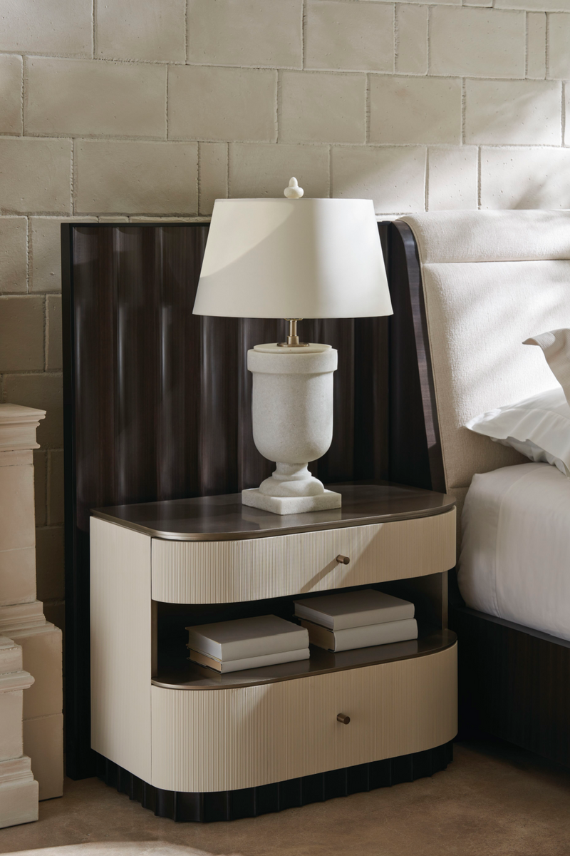 Cream Fluted Nightstand | Caracole Deep Sleep | Oroatrade.com