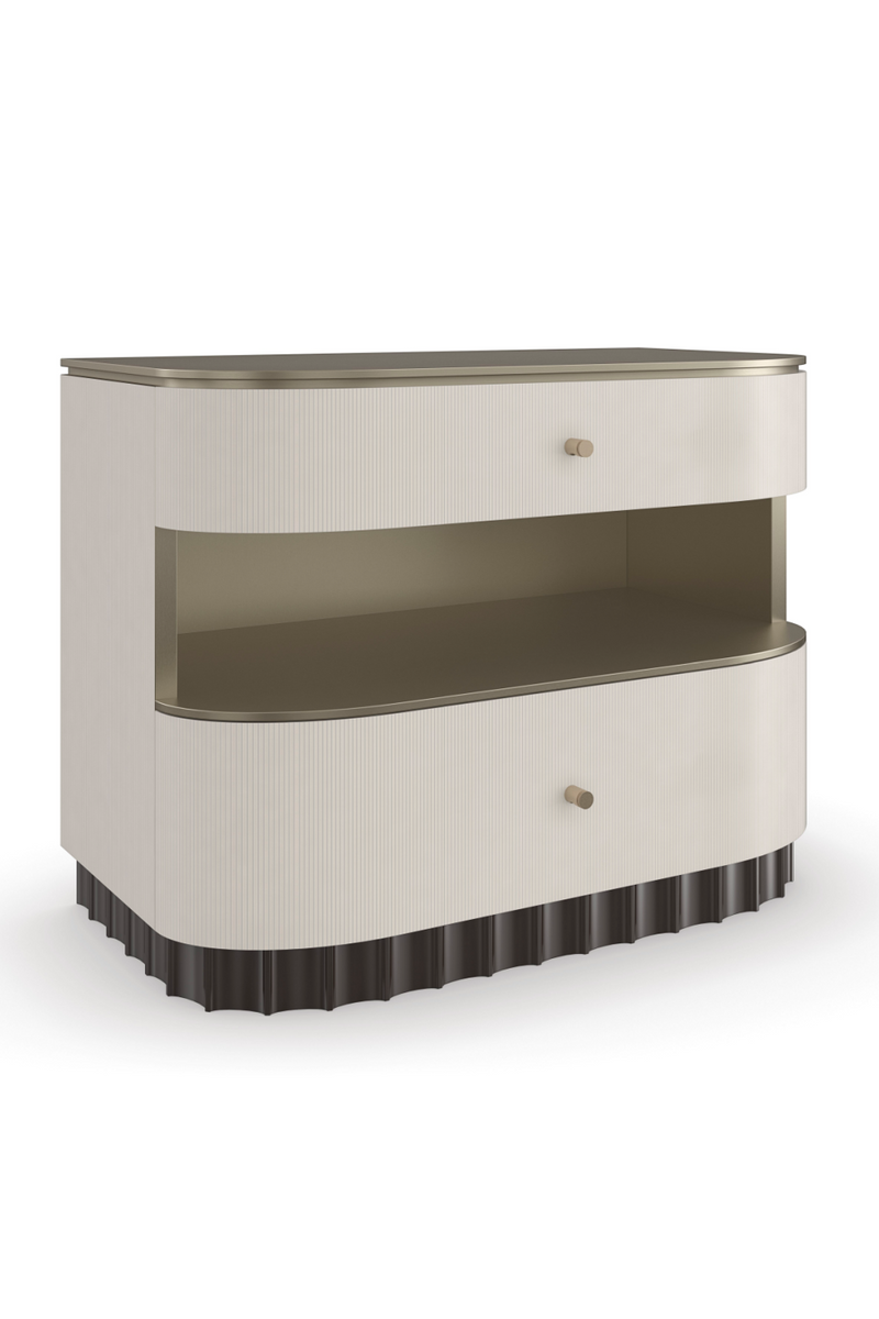 Cream Fluted Nightstand | Caracole Deep Sleep | Oroatrade.com