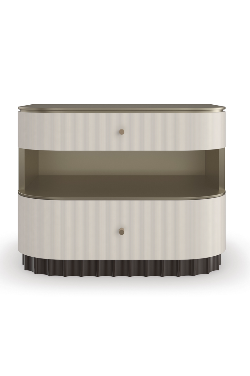 Cream Fluted Nightstand | Caracole Deep Sleep | Oroatrade.com