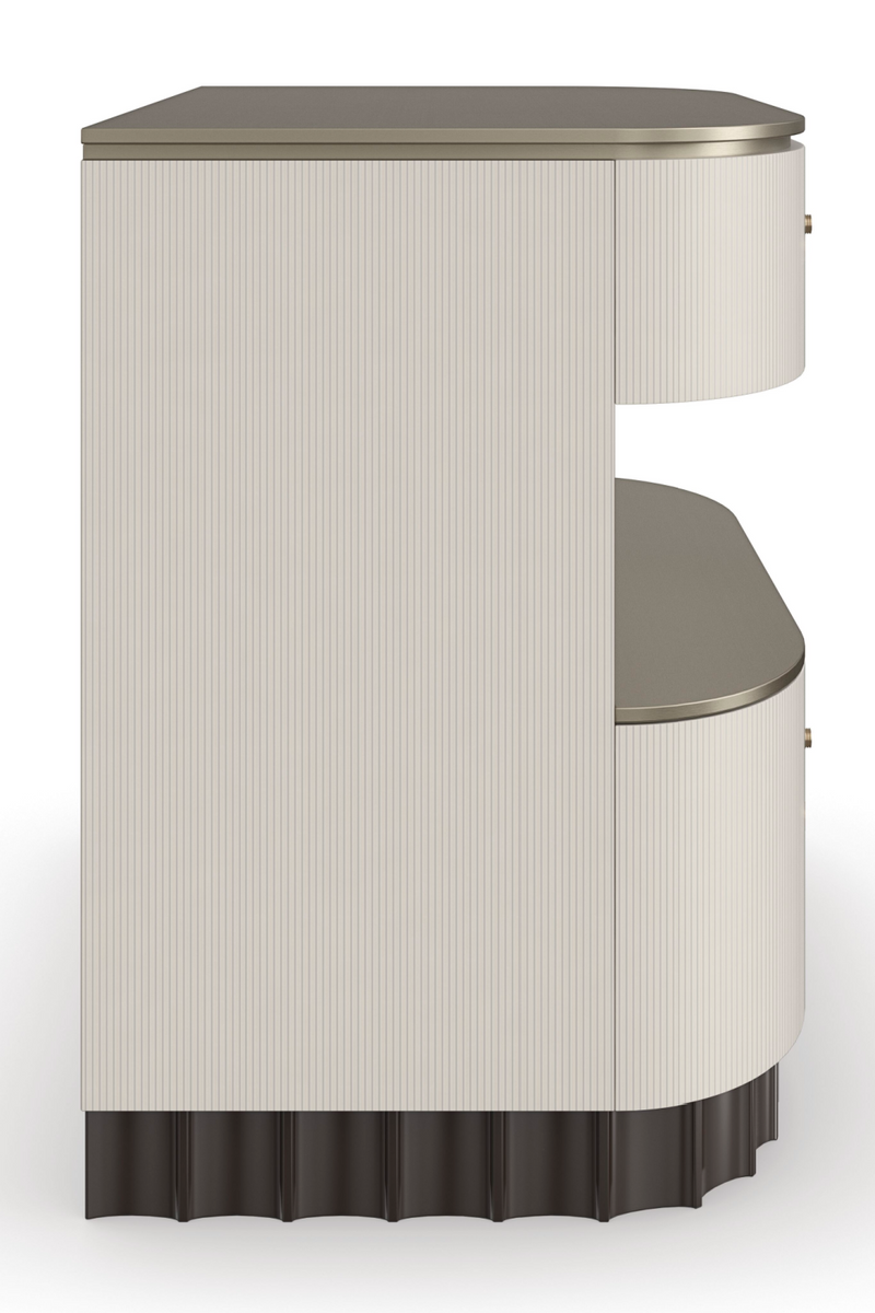 Cream Fluted Nightstand | Caracole Deep Sleep | Oroatrade.com