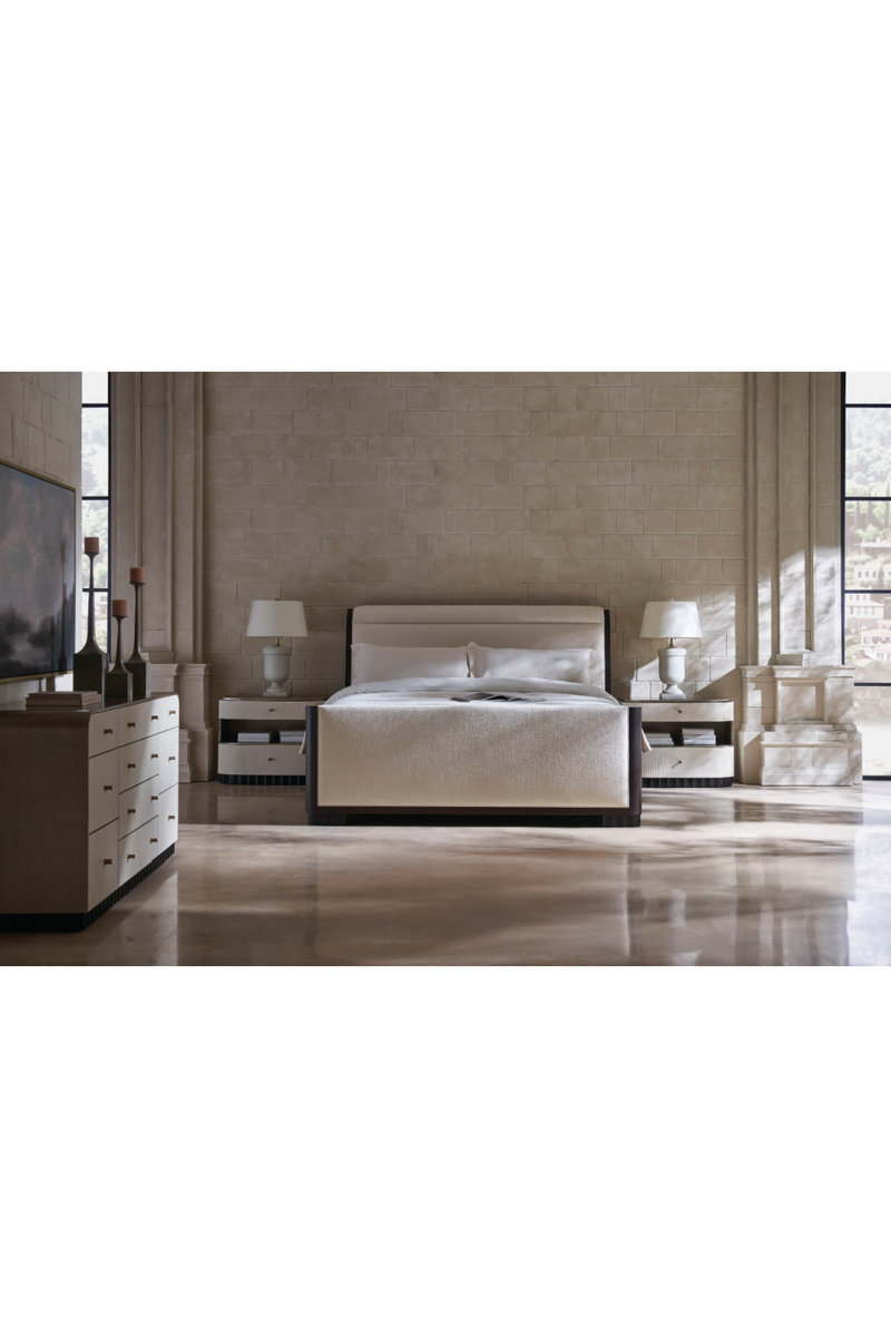 Cream Fluted Nightstand | Caracole Deep Sleep | Oroatrade.com