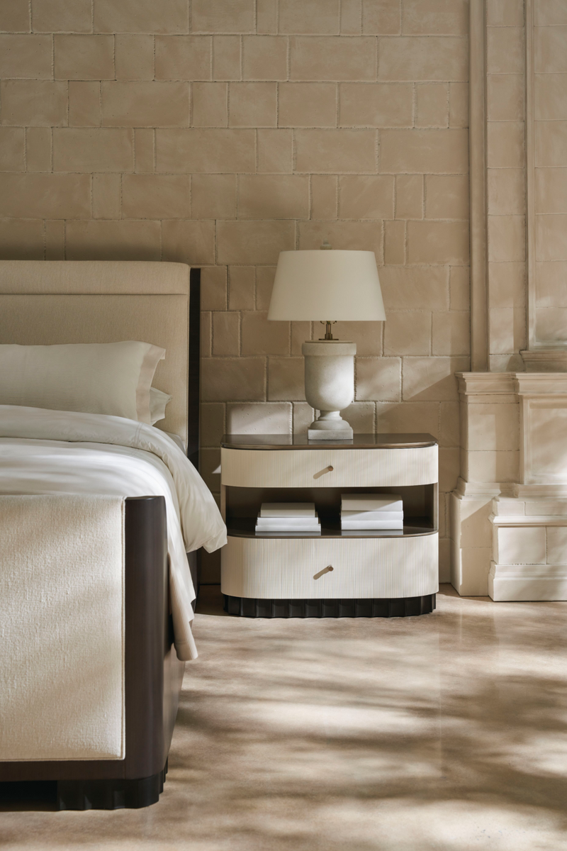 Cream Fluted Nightstand | Caracole Deep Sleep | Oroatrade.com