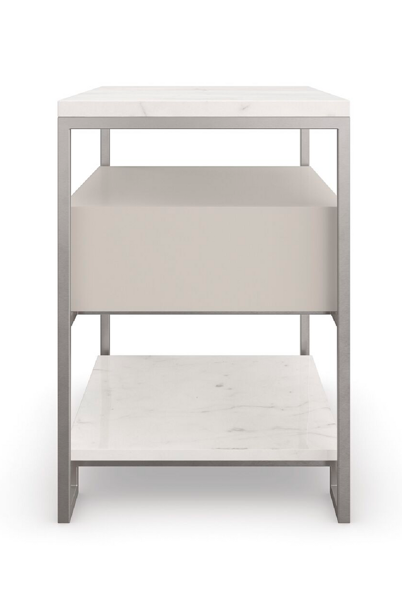 White Marble Nightstand | Caracole Marbleous | Oroatrade.com