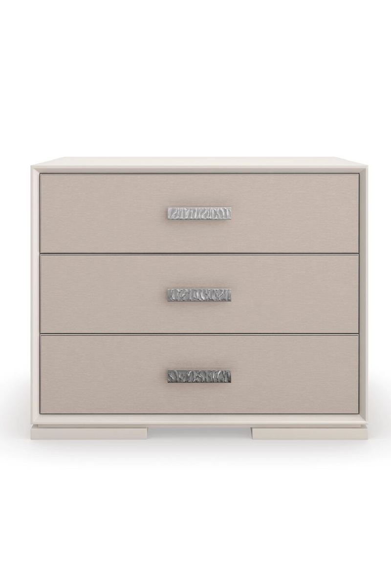 Vinyl 3-Drawer Nightstand | Caracole Silver Lining | Oroatrade.com