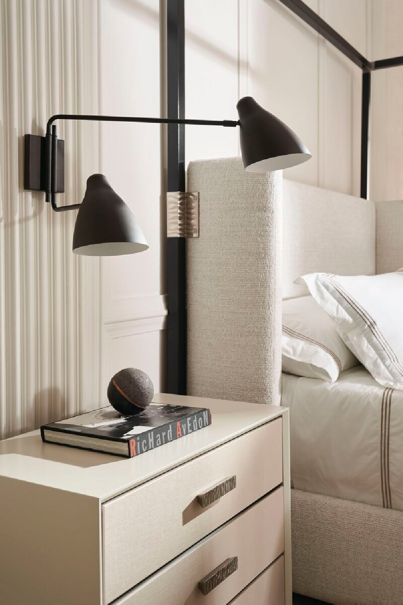 Vinyl 3-Drawer Nightstand | Caracole Silver Lining | Oroatrade.com