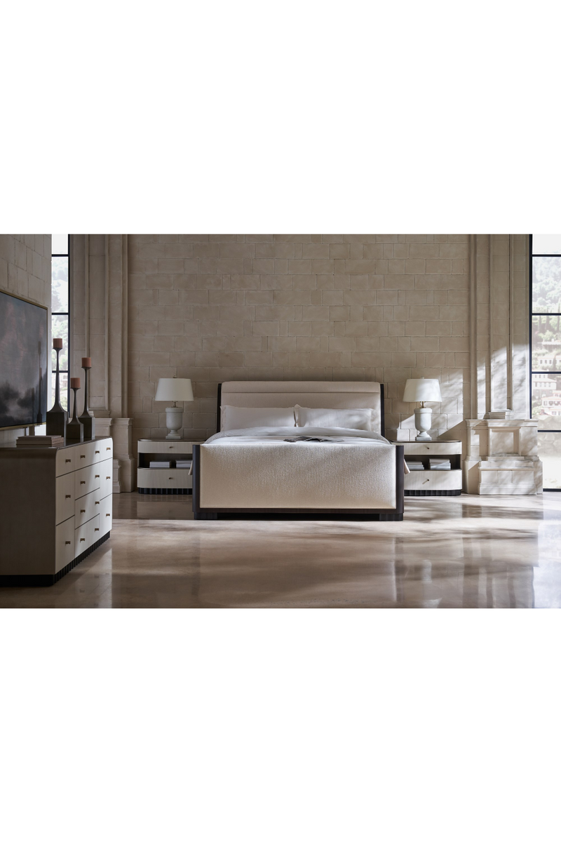 Dark Brown Modern Bed | Caracole Slow Wave | Oroatrade.com
