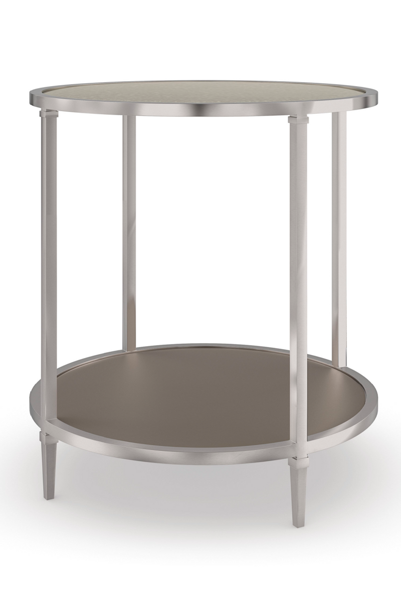 Silver Round End Table | Caracole Shimmer | Oroatrade.com