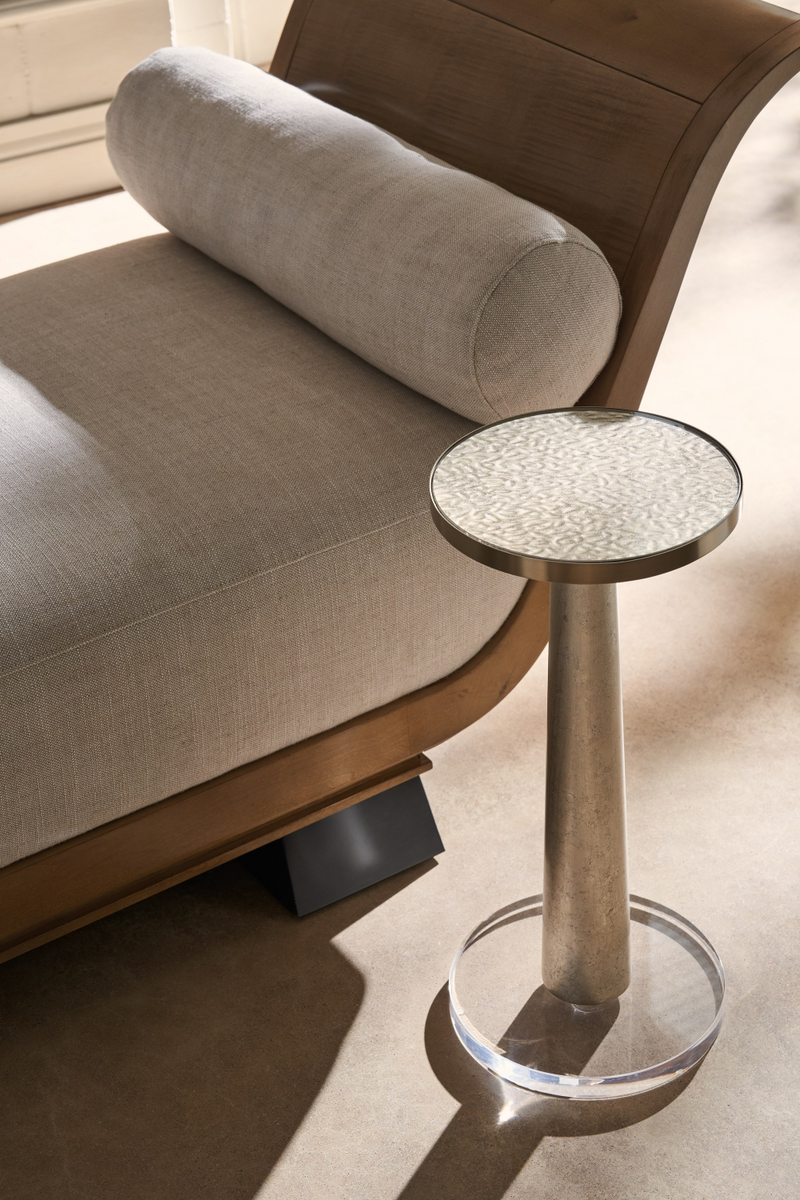 Wavy Glass Pedestal Side Table | Caracole Beyond | Oroatrade.com