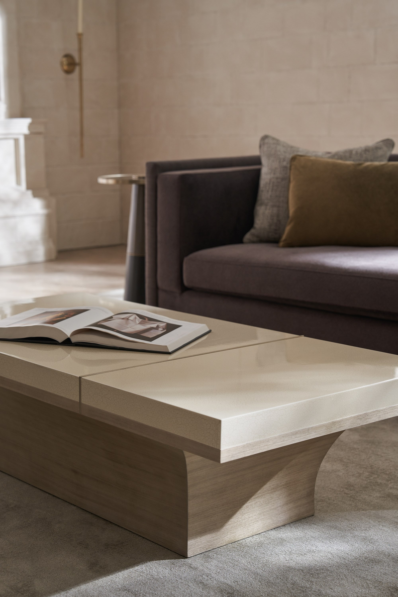 Wavy Glass Pedestal Side Table | Caracole Beyond | Oroatrade.com