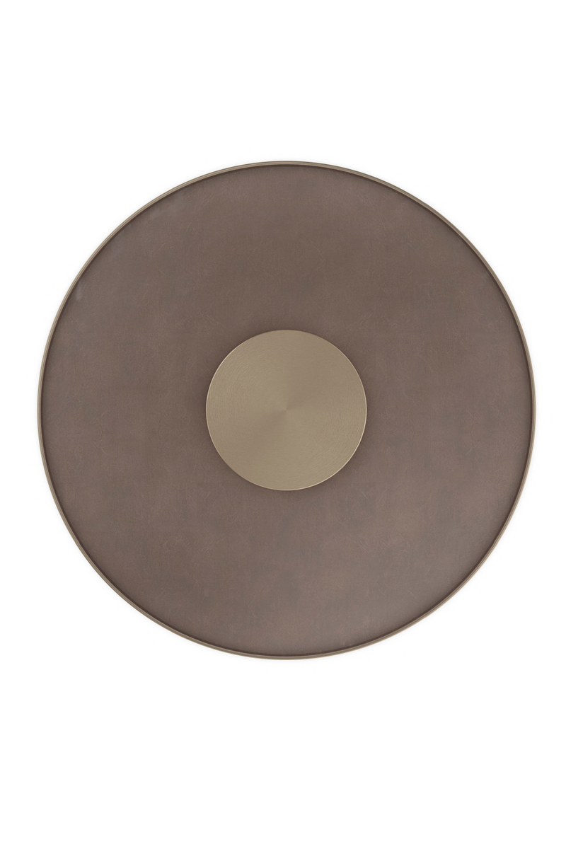 Bronze Glass Pedestal Side Table | Caracole Aperture | Oroatrade.com