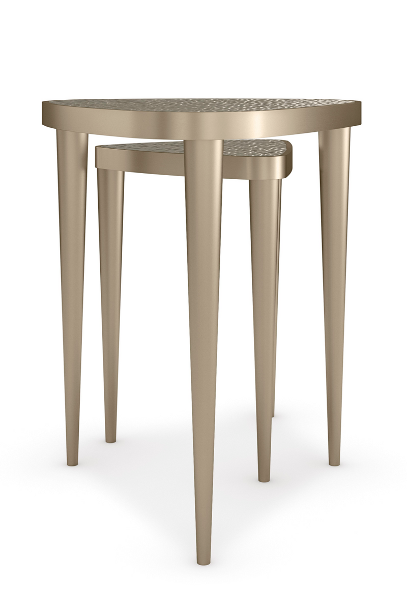 Brushed Gold Nested Side Tables (2) | Caracole Cuff Links | Oroatrade.com