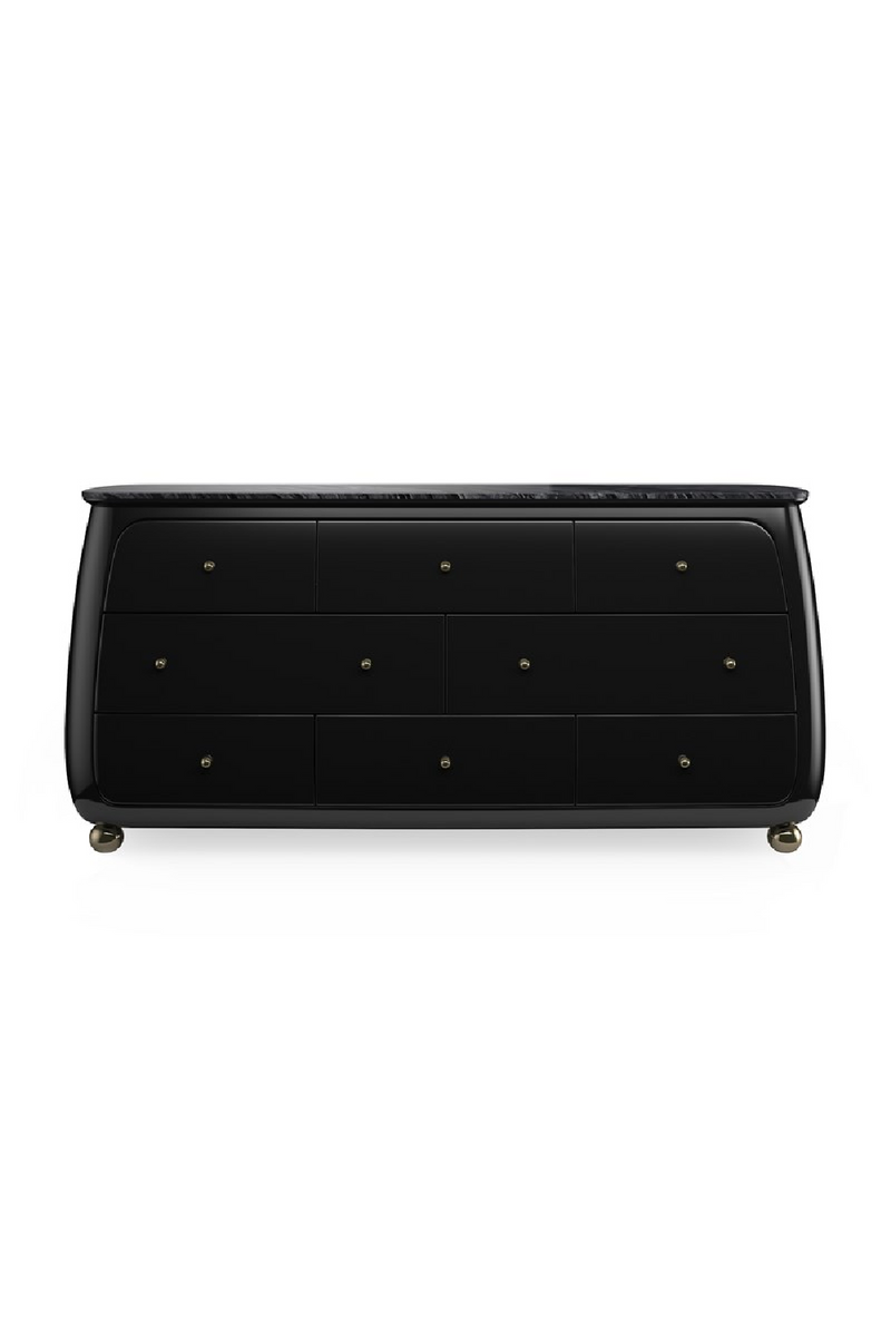 Black 8-Drawer Curved Dresser | Caracole Cabochon | Oroatrade.com