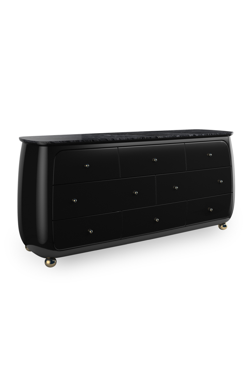 Black 8-Drawer Curved Dresser | Caracole Cabochon | Oroatrade.com