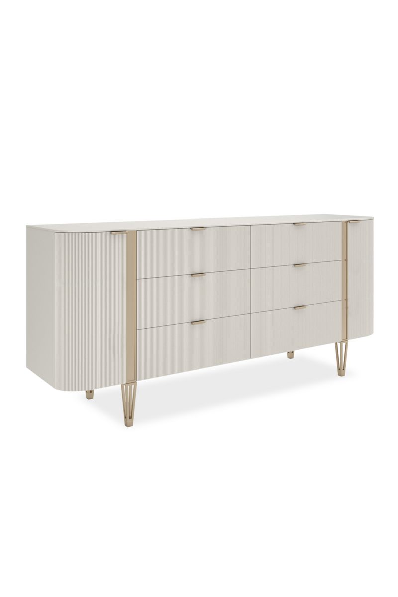 White Reeded 6-Drawer Dresser | Caracole Love At First Sight | Oroatrade.com