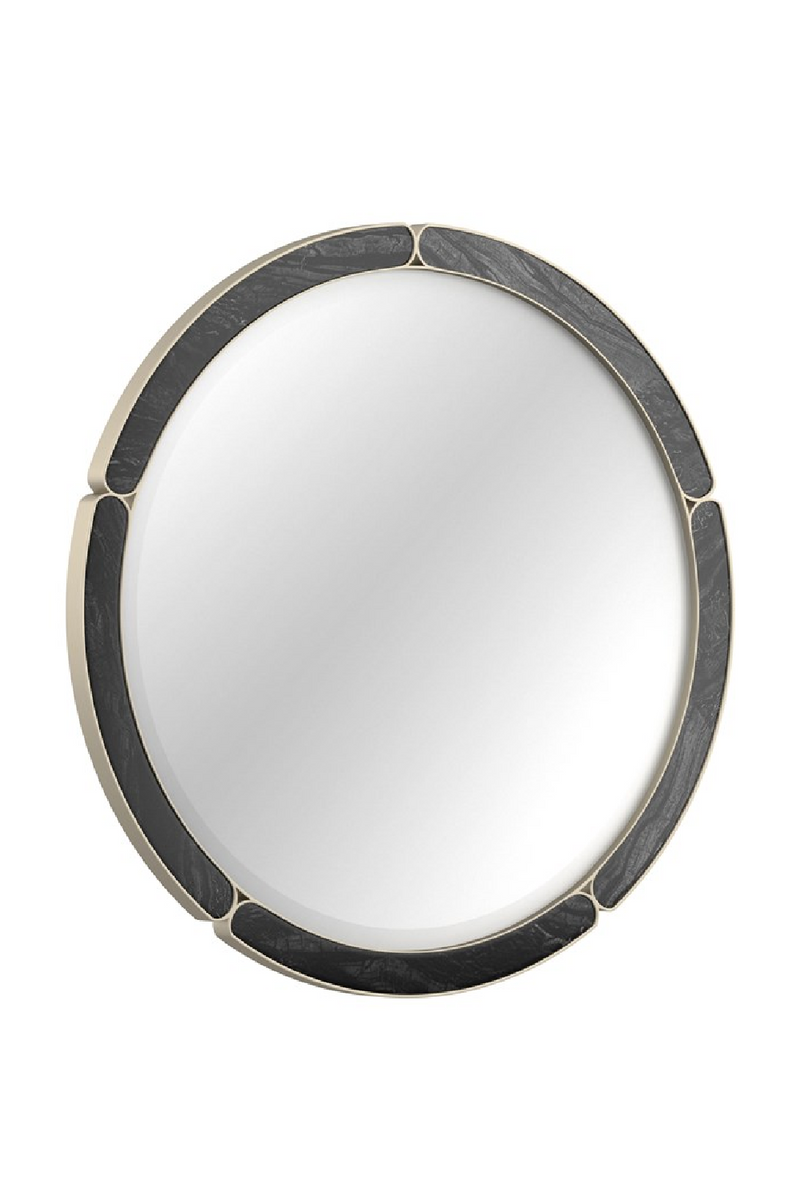 Black Stone Round Mirror | Caracole Cabochon | Oroatrade.com