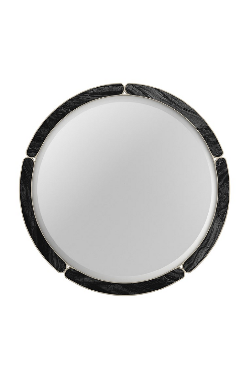 Black Stone Round Mirror | Caracole Cabochon | Oroatrade.com