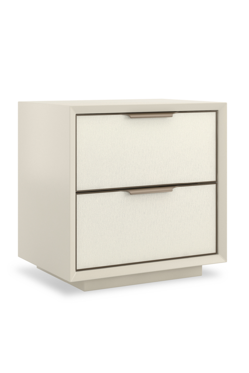 White Vinyl 2-Drawer Nightstand | Caracole Double Wrap | Oroatrade.com