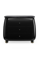 Black 3-Drawer Curved Nighstand | Caracole Cabochon | Oroatrade.com