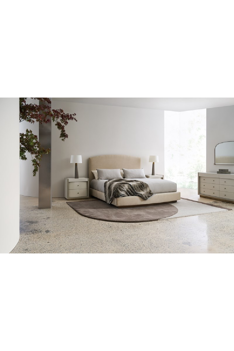 Cream Suede King Bed | Caracole Artoise | Oroatrade.com