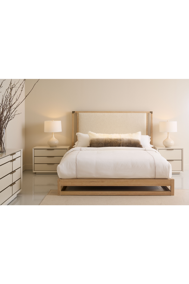Sun-Drenched Oak Bed | Caracole Pinstripe | Oroatrade.com