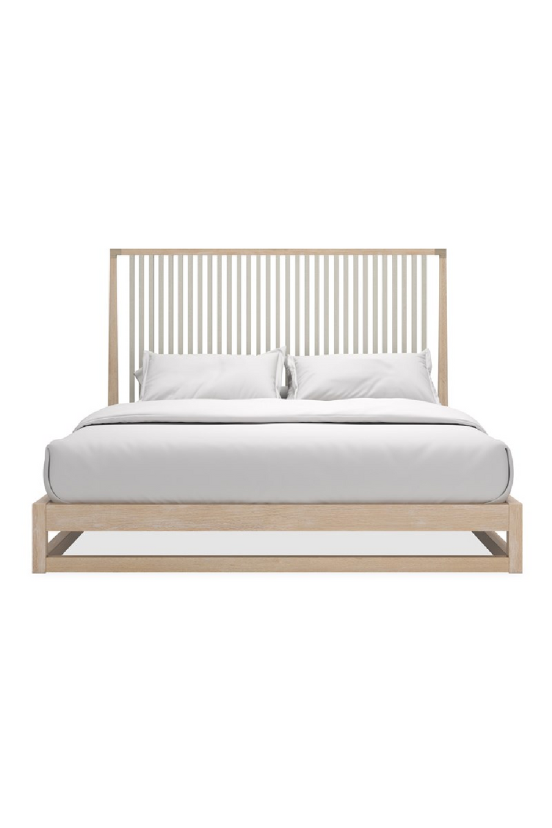 Slatted Oak King Bed | Caracole Pinstripe | Oroatrade.com