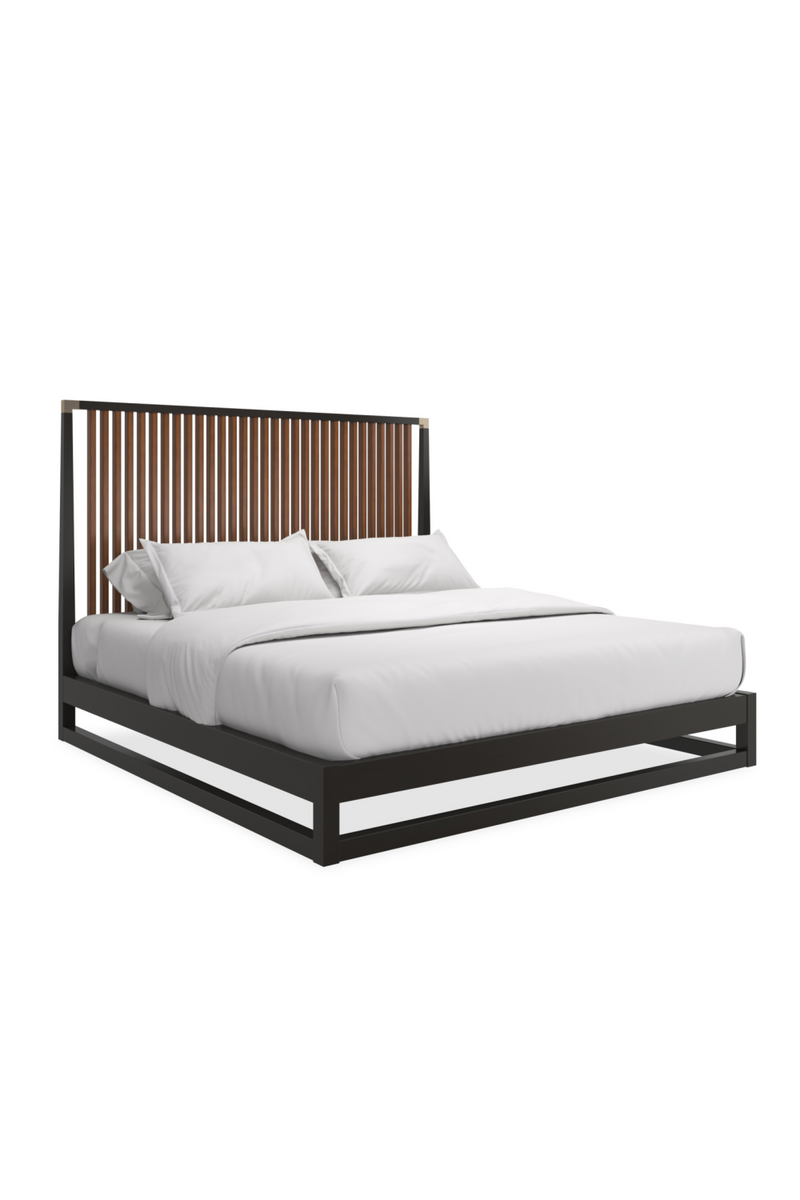 Slatted Oak King Bed | Caracole Pinstripe | Oroatrade.com