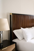 Slatted Oak King Bed | Caracole Pinstripe | Oroatrade.com