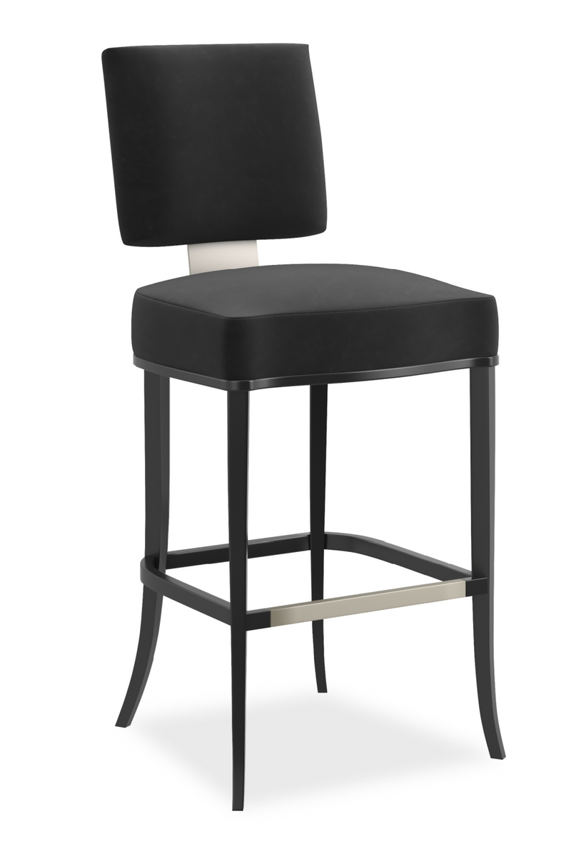 Black Square-Back Bar Stool | Caracole Reserved Seating | Oroatrade.com