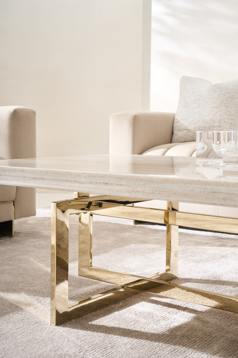 Geometrical Gold Base Coffee Table | Caracole Wish You Were Here | Oroatrade.com