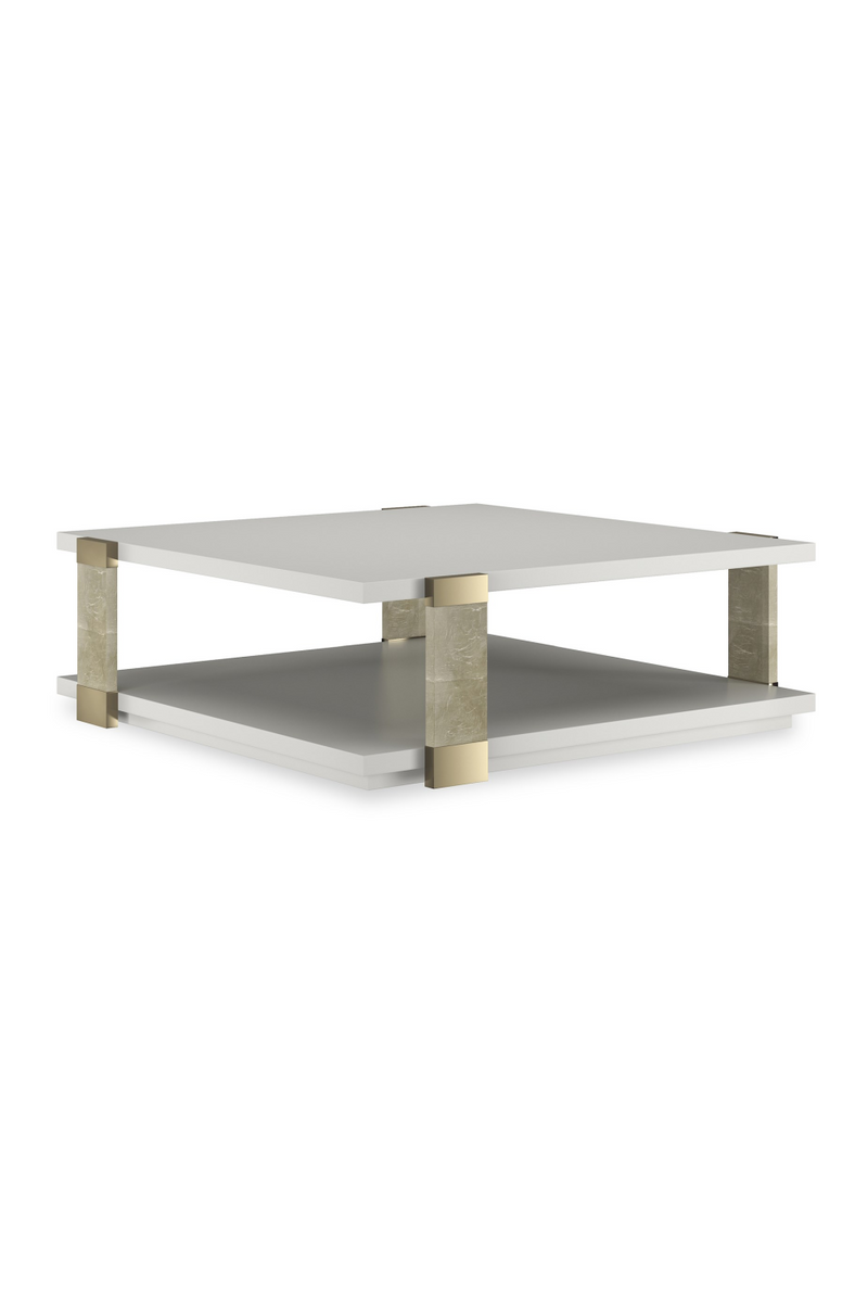 Gold Accent Square Coffee Table | Caracole I'll Take The Corner | Oroatrade.com