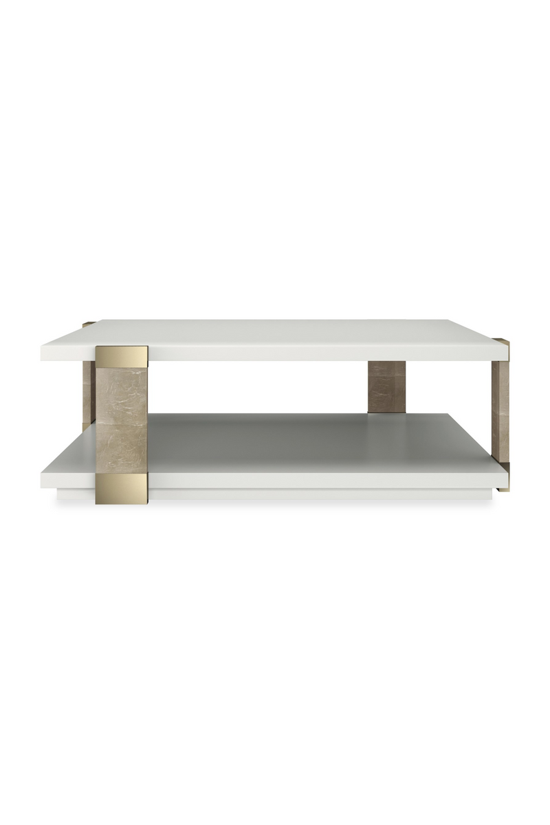 Gold Accent Square Coffee Table | Caracole I'll Take The Corner | Oroatrade.com