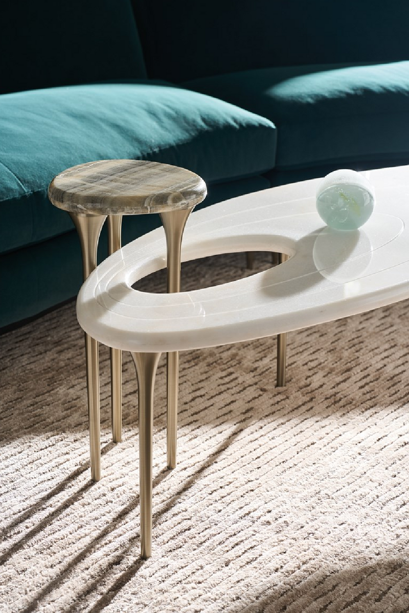 Oval Marble Modern Coffee Table | Caracole Resonance | Oroatrade.com