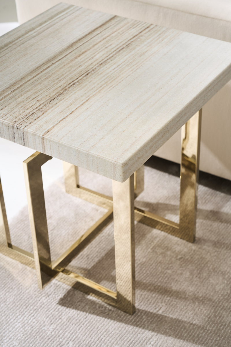 Geometrical Gold Base End Table | Caracole Wish You Were Here | Oroatrade.com