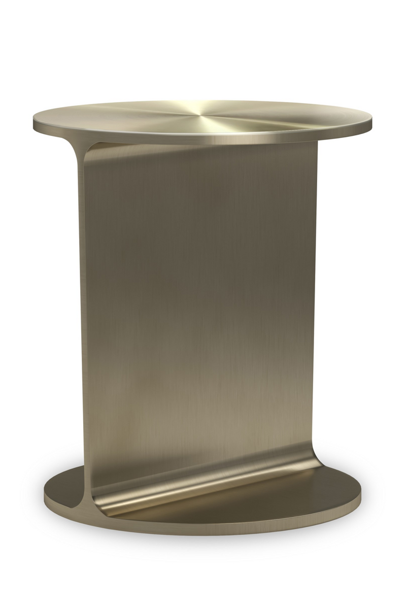 Brushed Gold Side Table | Caracole Rivet | Oroatrade.com