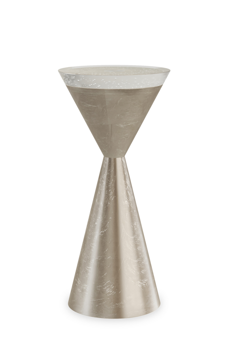 Hourglass Silver Side Table | Caracole Spy Glass | Oroatrade.com