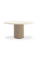 Round Cream Travertine Dining Table | Caracole Rhythm | Oroatrade.com