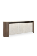 Travertine 4-Door Open Sideboard | Caracole Fleur | Oroatrade.com